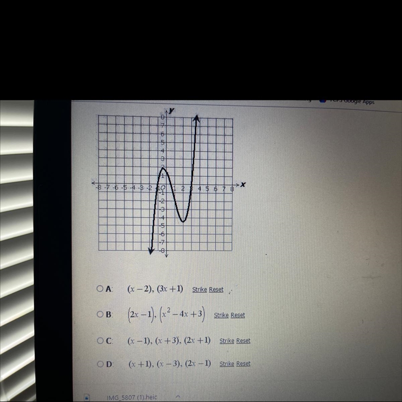 Which of the following appear to be the linear factors of the polynomial function-example-1