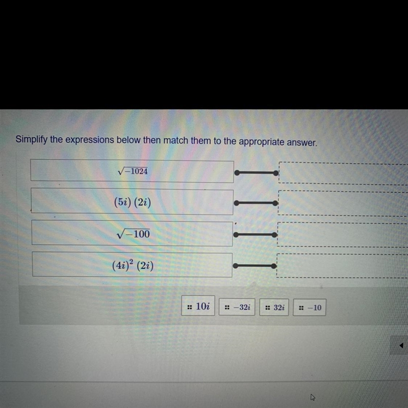 Simplify the expression below then match them to the appropriate answer.-example-1