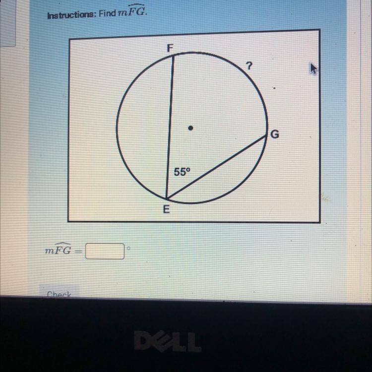 Read image for instructions This is an inscribed angle In a circle-example-1