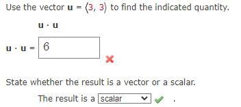 Use the vector u = 3, 3 to find the indicated quantity.-example-1