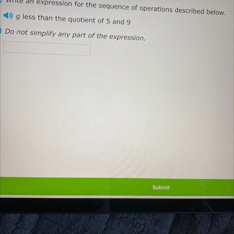 Can you pls help me with this question thank you.g less than the quotient of 5 and-example-1