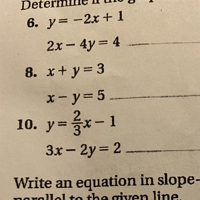 Determine if the graphs will show parallel or perpendicular lines, or neither.6. y-example-1