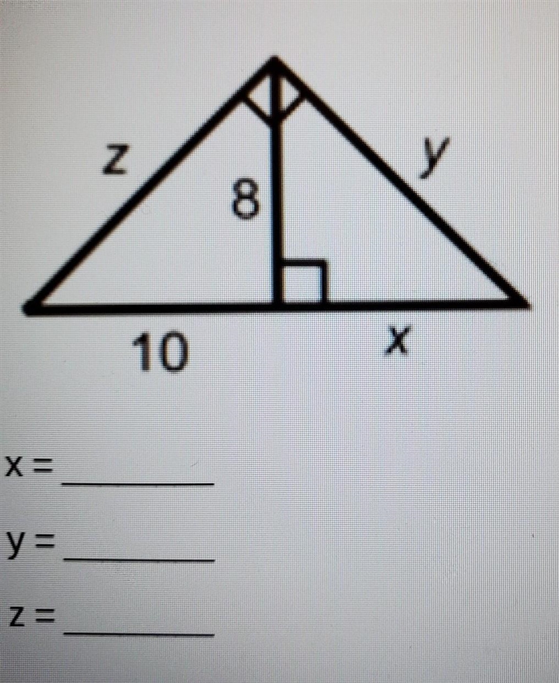 Solve for x, y, and z. x =y =z =-example-1