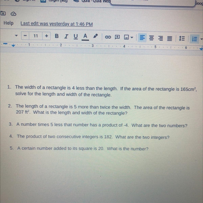 The width of a rectangle is 4 less than the length. If the area of the rectangle is-example-1