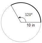 Find the length of the arc. 13 pie/6 in 20 pie/3 in 100 pie/3 in 825 pie/4 in-example-1