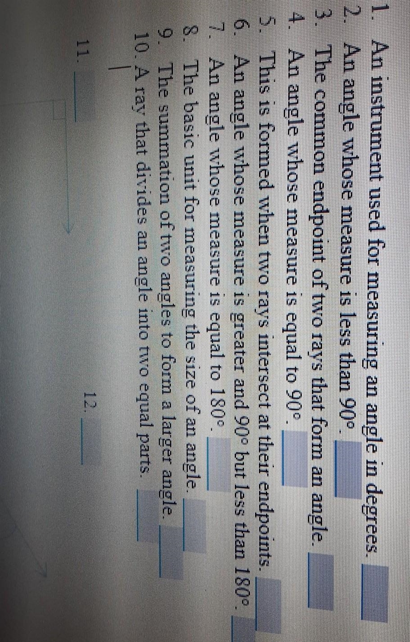 Fill in the blanks with the word that corresponds to the correct definition or diagram-example-1