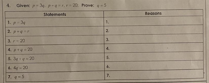 Pleases complete the proof but with each step can you tell me which property of equality-example-1