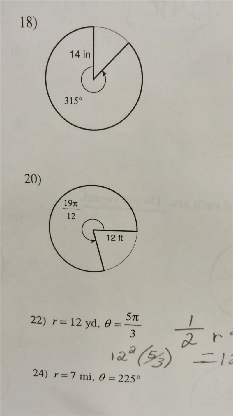 Find the area of each section. Do not round. NO LINKS!! ​-example-1