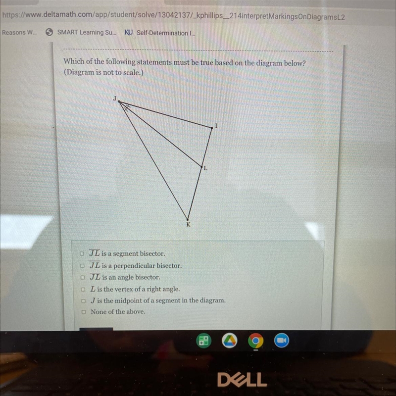 Which of the following statements must be true based on the diagram below!(Diagram-example-1