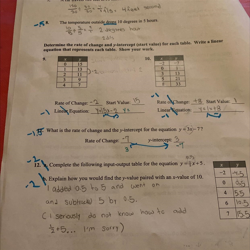 Please help me with number 8Calculate the rate of change for each situation show your-example-1