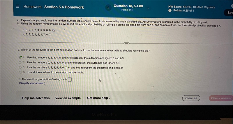 B. The empirical probability of rolling a 4 is(Simplify your answer.)-example-1