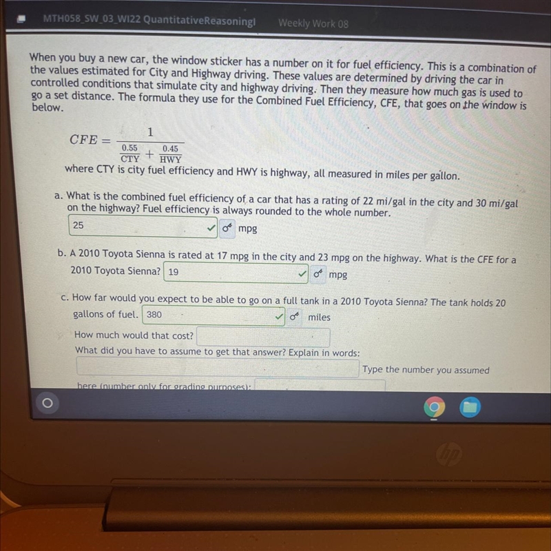 Can you help me with questions C how much would that cost?What did you have to assume-example-1