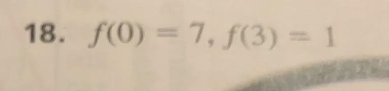 Write a linear function f with the given values f(0)=7f(3)=1-example-1