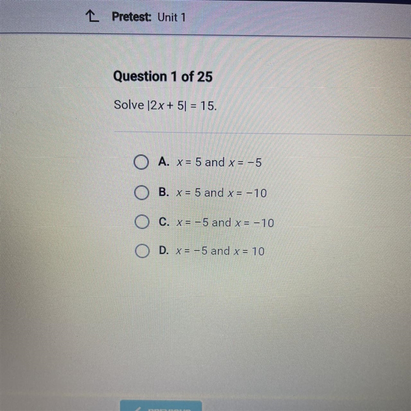 Solve |2x+5| =15 Need help please!!!-example-1