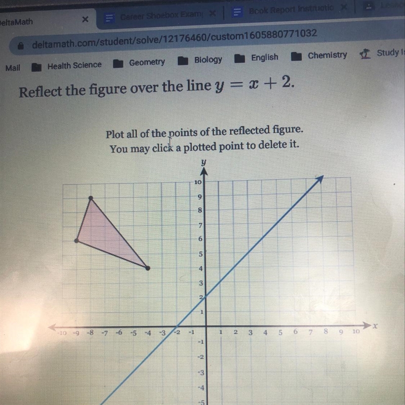 Reflect the figure over the line y = x + 2.-example-1