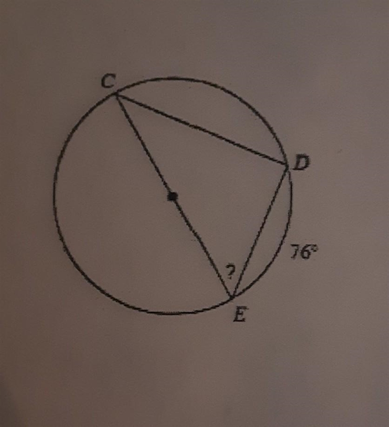 Find the measure of the arc or angle indicated. Show your work.-example-1