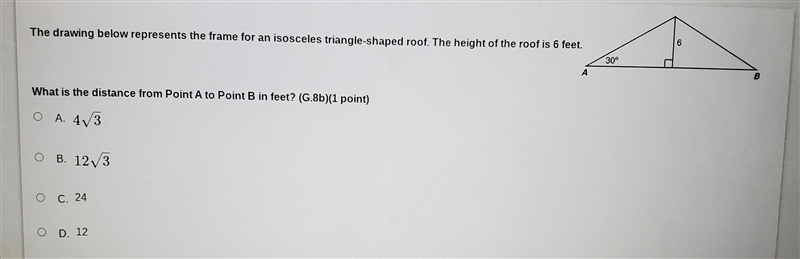 6 The drawing below represents the frame for an isosceles triangle-shaped roof. The-example-1