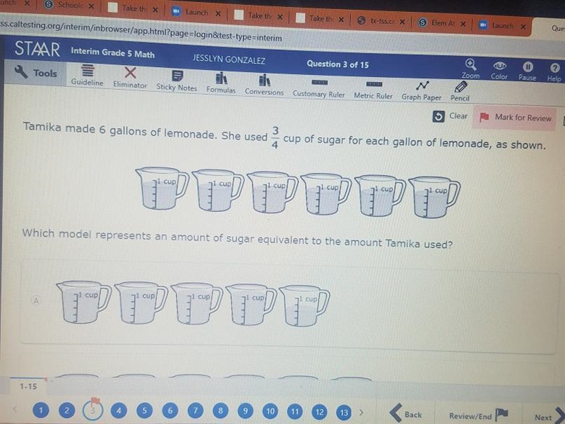 Tameka made 6 gallons of lemonade she used 3/4 cup of sugar for each gallon of lemonade-example-1