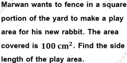 Marwan wants to fence in a square portion of the yard to make a play area for his-example-1