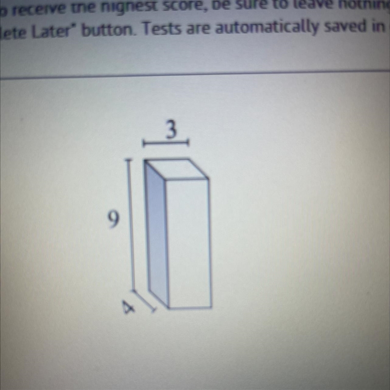 1) Find the lateral surface area of the rectangular prism in centimeters A) 96 cm-example-1