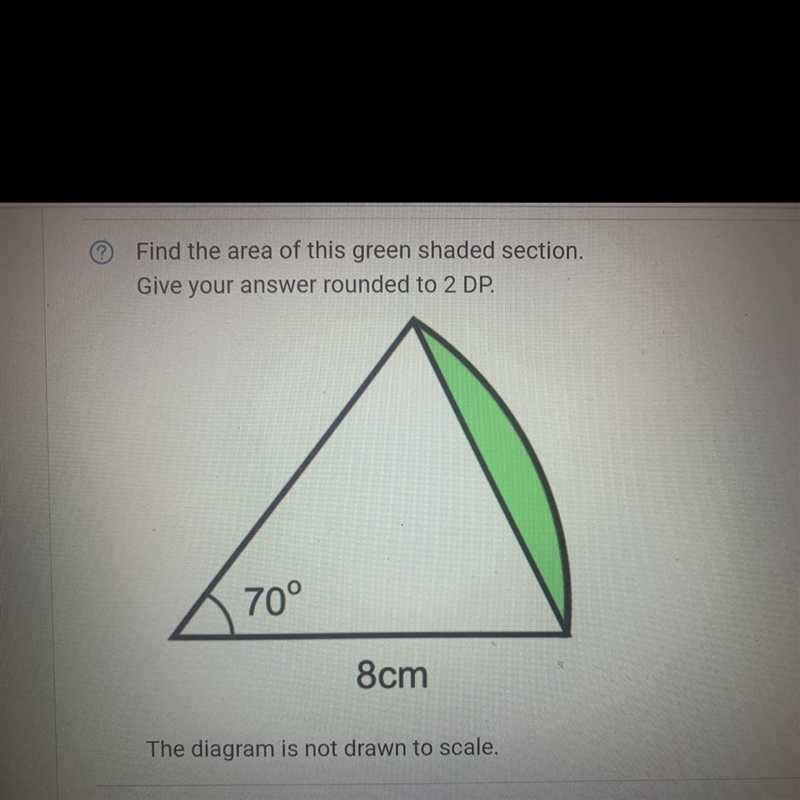 Find the area of this green shaded section. HELP FAST ITS DUE IN TEN MINUTES. WILL-example-1