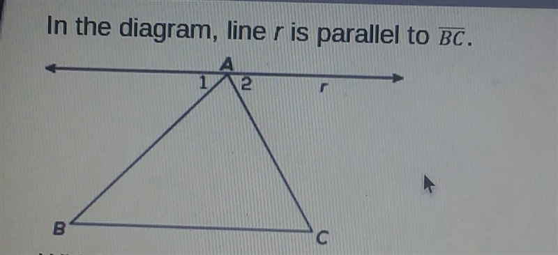 Which angle measure is equal to m<1?Α) m<Α B) m-example-1