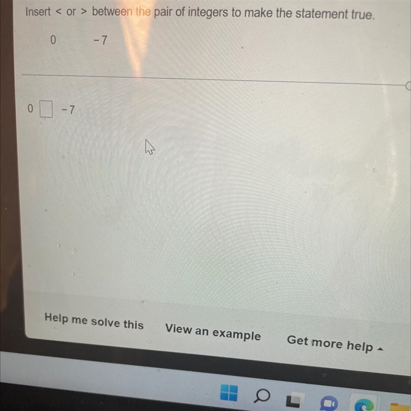 Insert between the pair of integers to make statement true-example-1