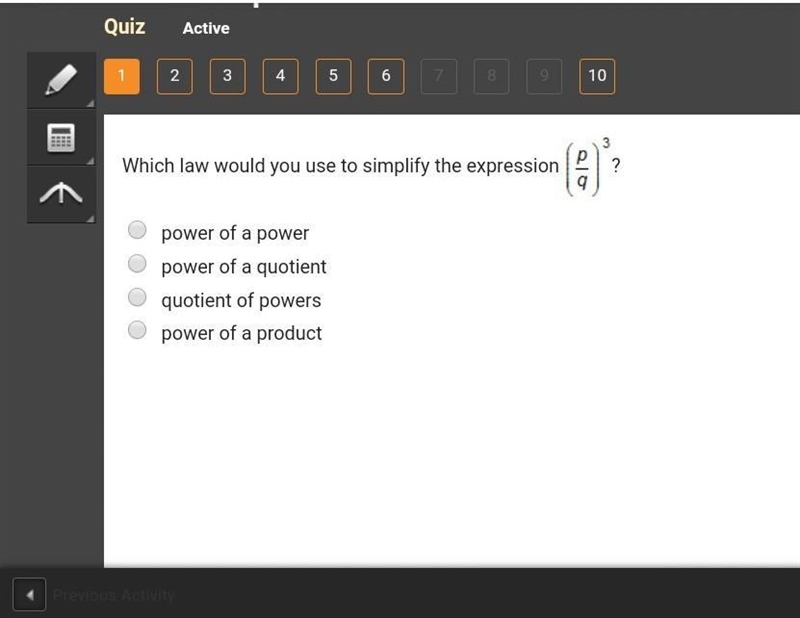 Which law would you use to simplify the expression...​-example-1