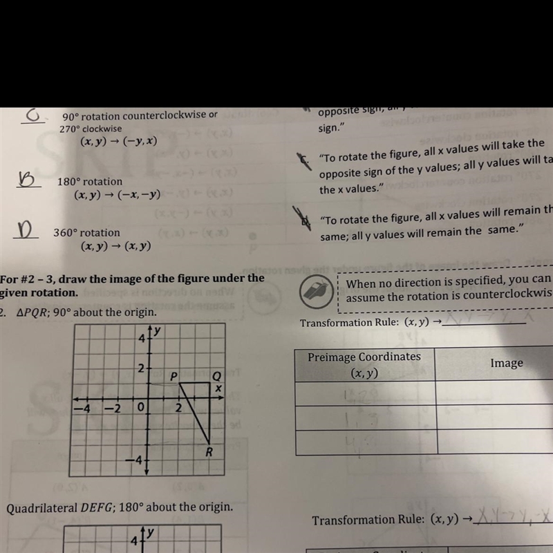 Help with number 2 finding the transition rule and both coordinate points/image-example-1