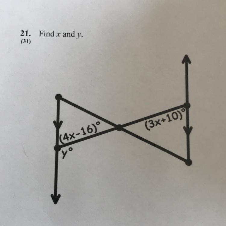 Find x and y, i only need the answer so no need to show work-example-1