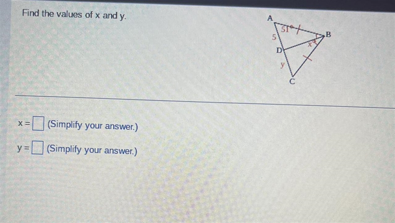 Find the values of x and y. I need help with this please help me-example-1