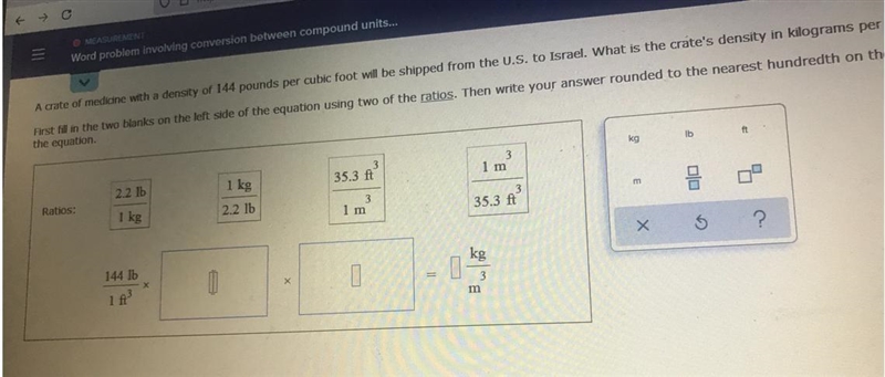 A crate of medic with a density of 144 pound per cubic foot will be shipped from the-example-1