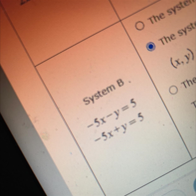 I need help with system B. I have one right. And if the answer is infinitely. It asks-example-1