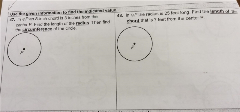 NO LINKS!!! #47 & 48. Use the information to find the indicated value​-example-1