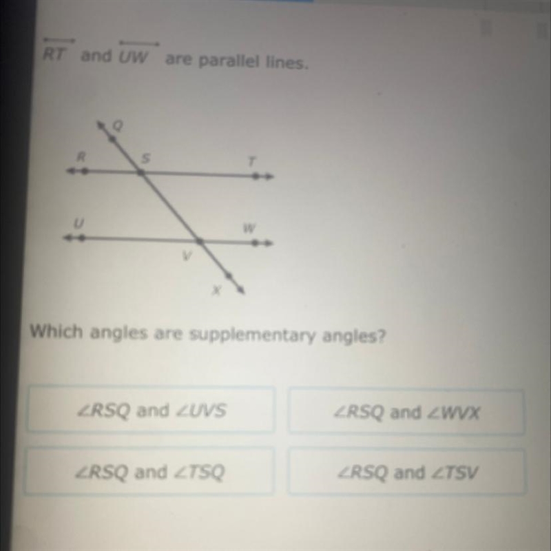 RT and UW are parallel lines-example-1