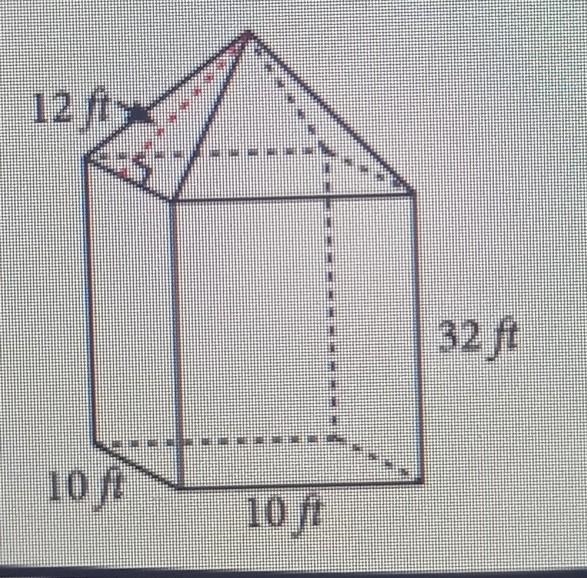 The surface area of the figure below is 1,620 square feet. True or false​-example-1