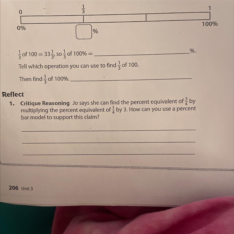 %.=SOof 100 = 33, so of 100% =Tell which operation you can use to find of 100.Then-example-1