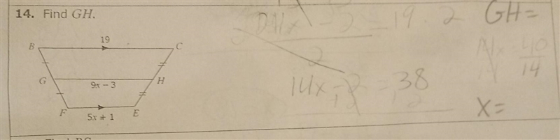 I need to find x and GH​-example-1