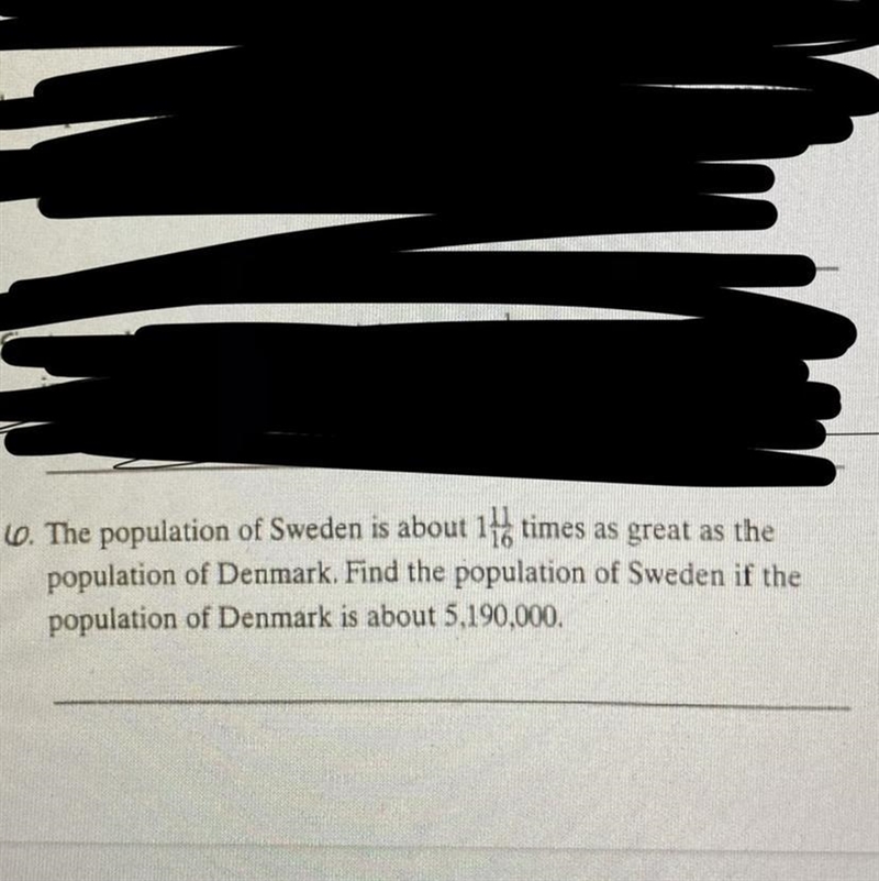 ￼find the population of Sweden if the population of Denmark is about 5,190,000-example-1