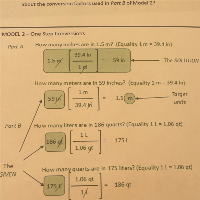 There is a diagonal line crossing out a pair of units in each problem. How are the-example-1