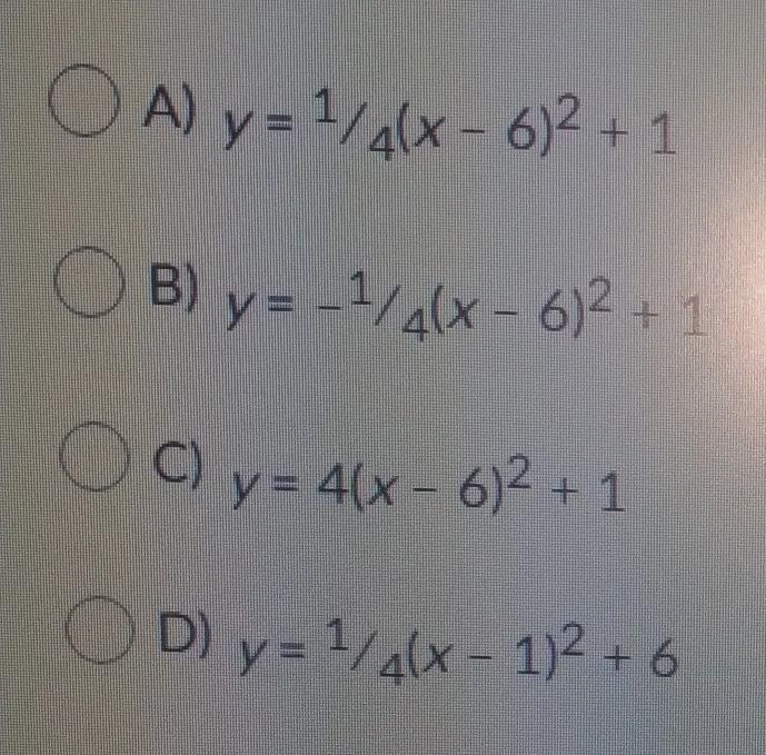 Find the equation of the parabola with its focus at 6, 2 and it's directrix y = 0-example-1