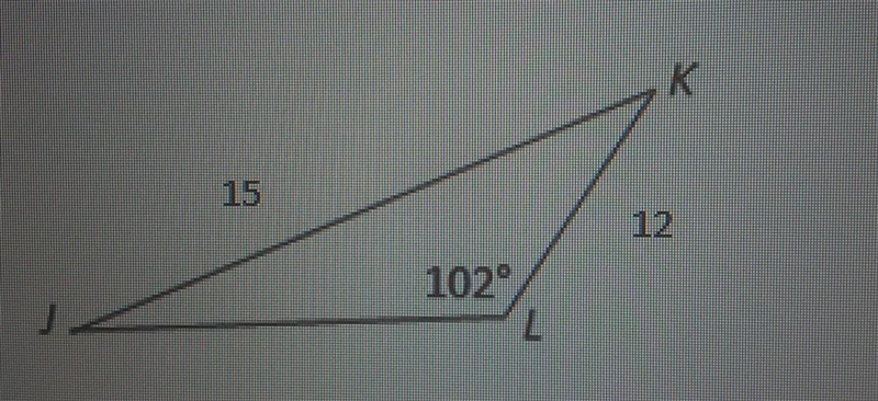 what is the measure of angle j in the triangle below? hint:Law of Sines A.78 degrees-example-1