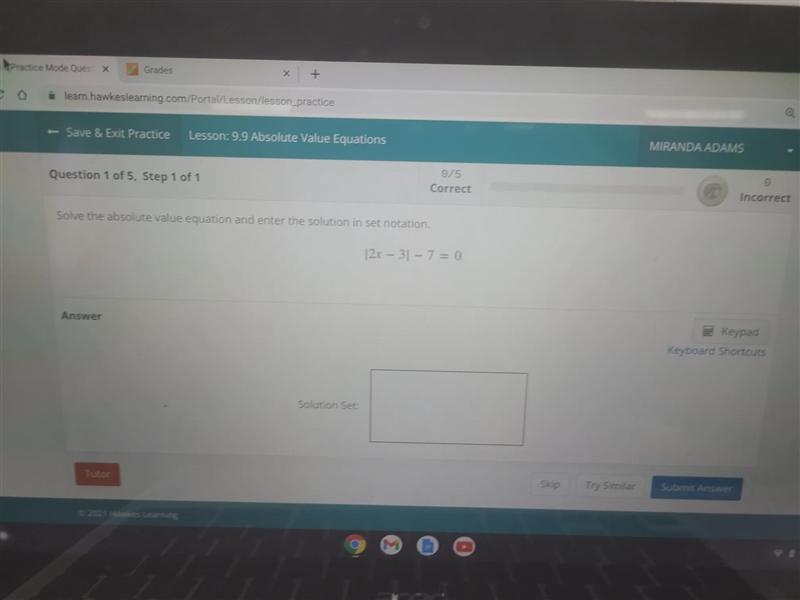 What is absolute valueexample: [2x-3]-7=0 what do I need to do-example-1