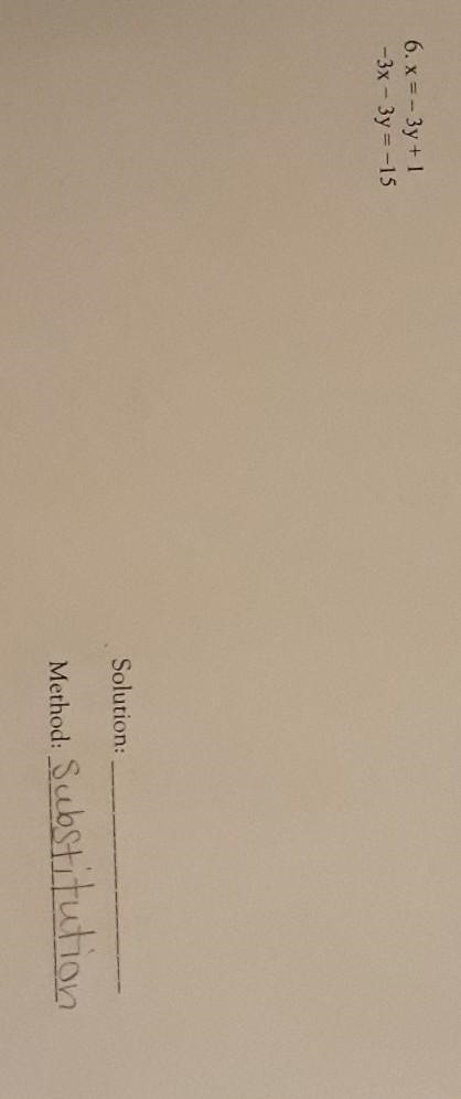 I have to solve this system of equations using substitution. I don't understand how-example-1