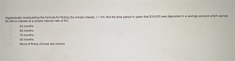 Algebraically manipulating the formula for finding the simple interest, / Pyt, find-example-1