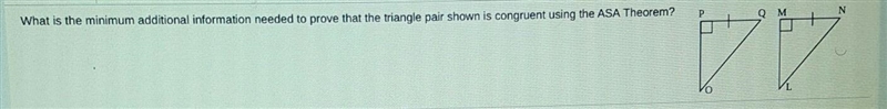 What is the minimum additional information needed to prove that the triangle pair-example-1