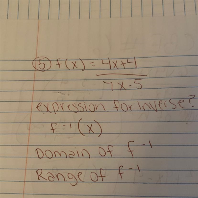 What is the expression, domain, and range for the inverse of f(x)?-example-1