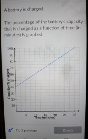 A battery is charged. The percentage of the battery's capacity that is charged as-example-1