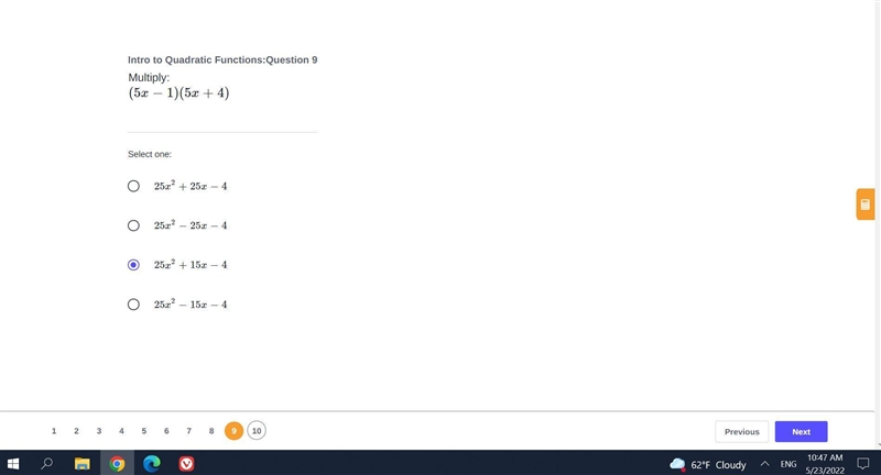 Multiply: (5x−1)(5x+4)-example-1