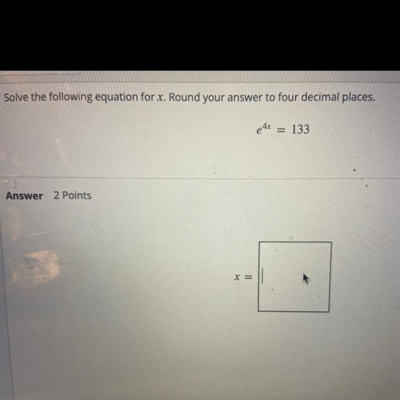 Solve the following equation for X. Round your answer to four decimal places.-example-1